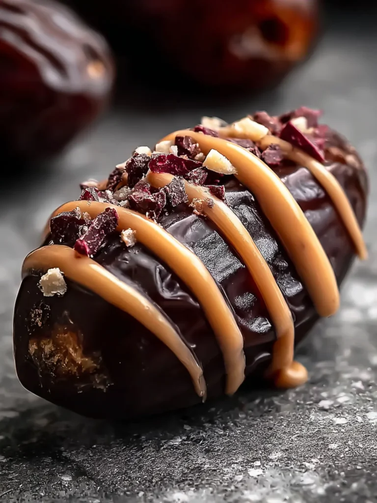Indulge in No-Bake Dark Chocolate Stuffed Dates Recipe First Image