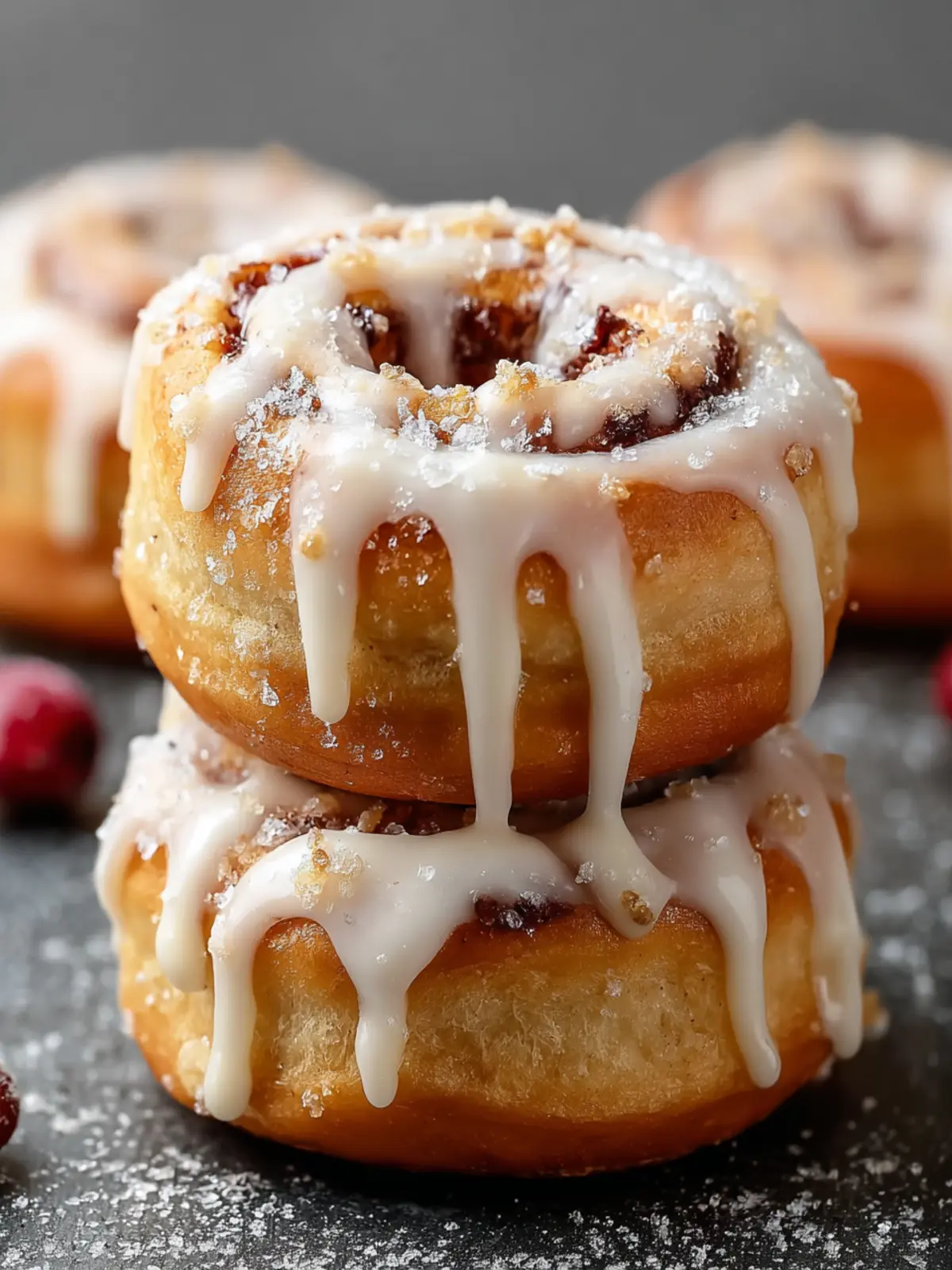 Christmas Glazed Cinnamon Roll Donuts First Image