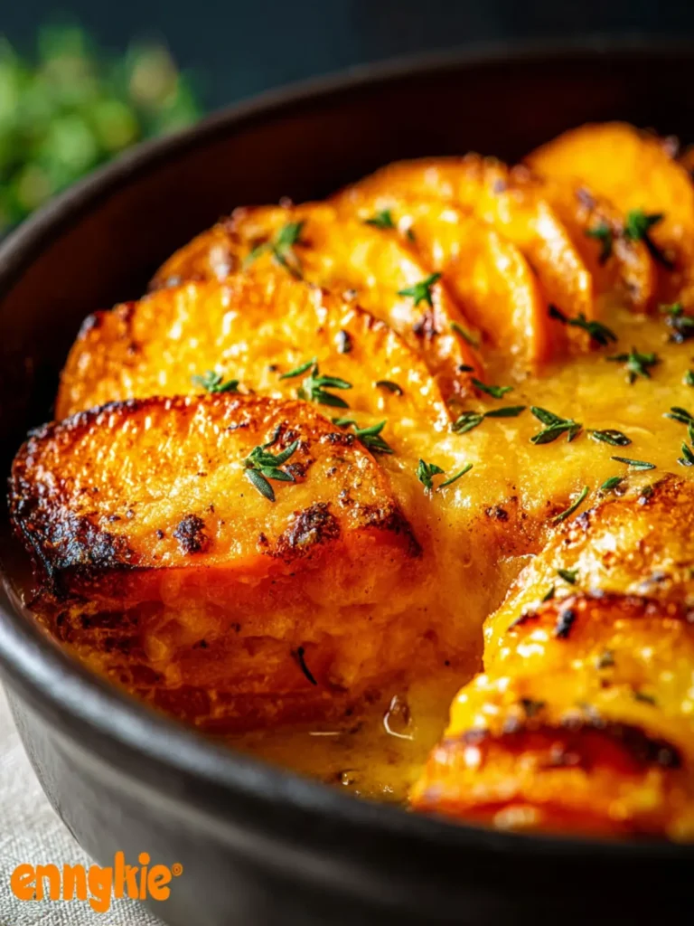 Garlic Scalloped Sweet Potatoes First Image