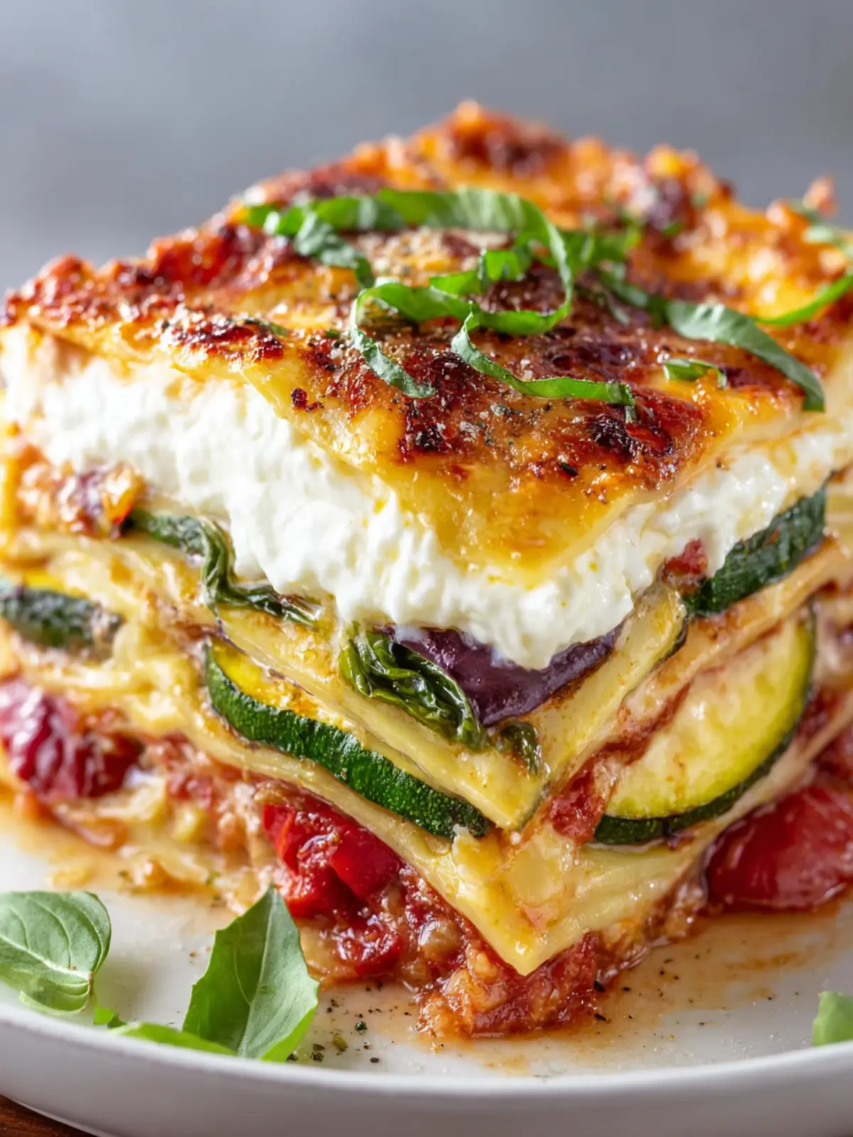 Layered Mediterranean Veggie Lasagna with Creamy Ricotta 😋 First Image