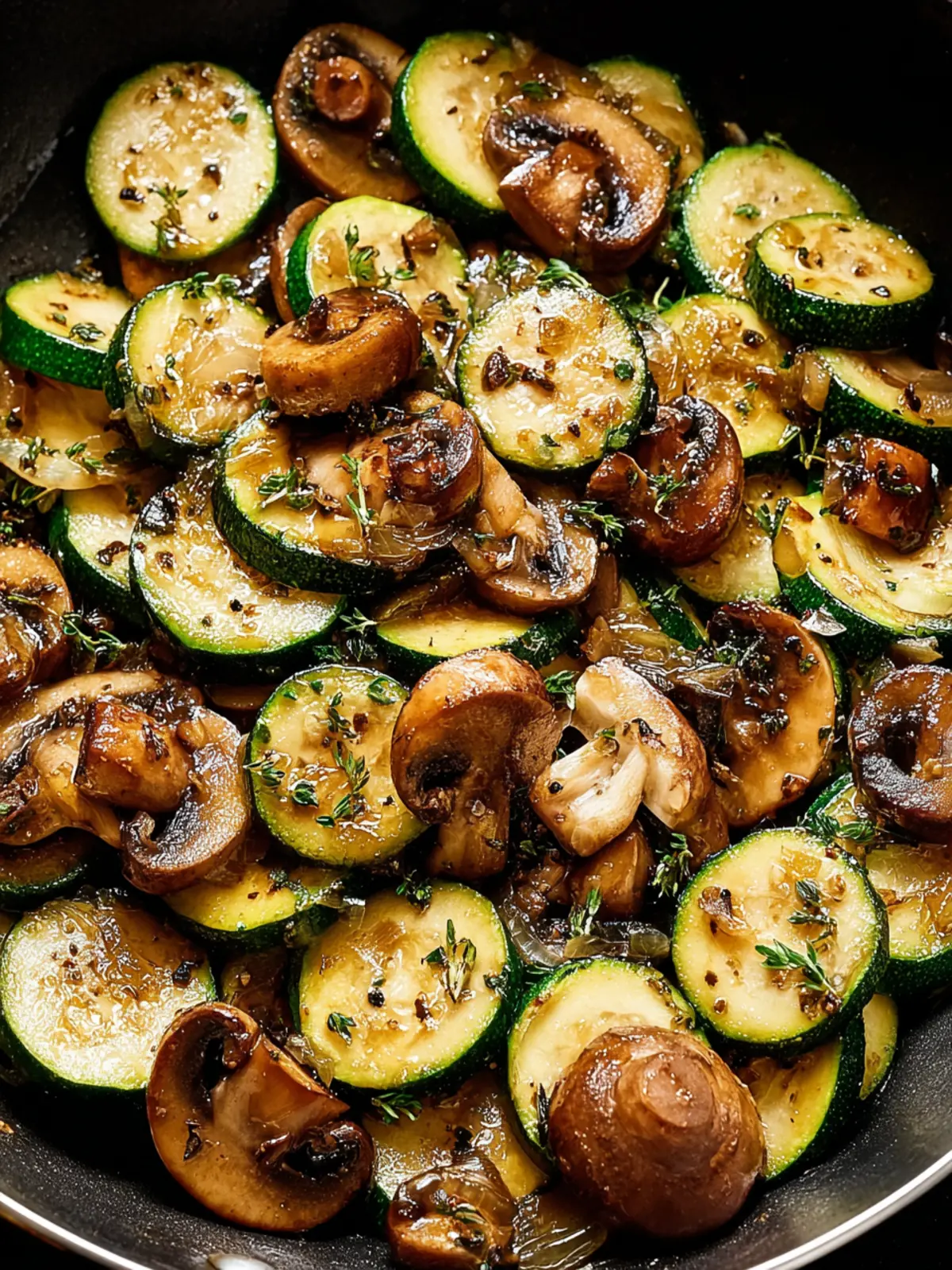 Savory Skillet Zucchini and Mushrooms First Image
