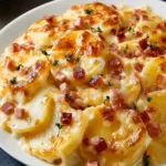 Christmas Scalloped Potatoes With Ham In The Slow Cooker First Image