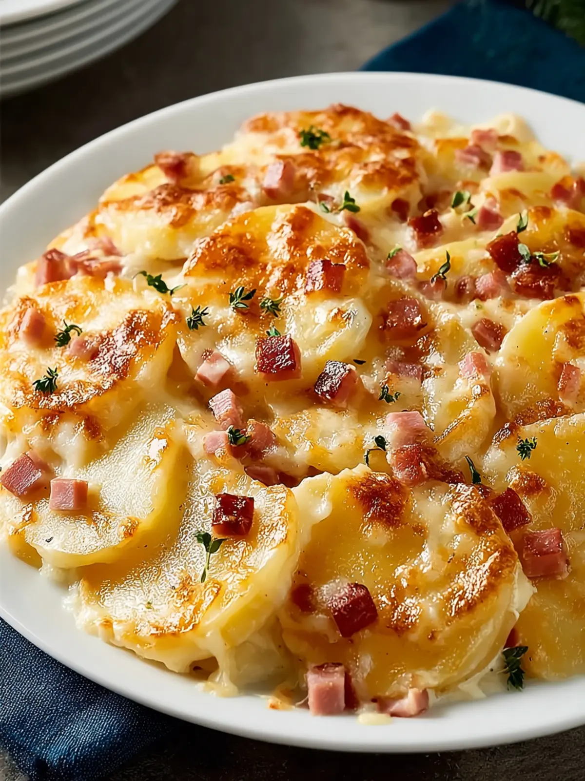 Christmas Scalloped Potatoes With Ham In The Slow Cooker First Image