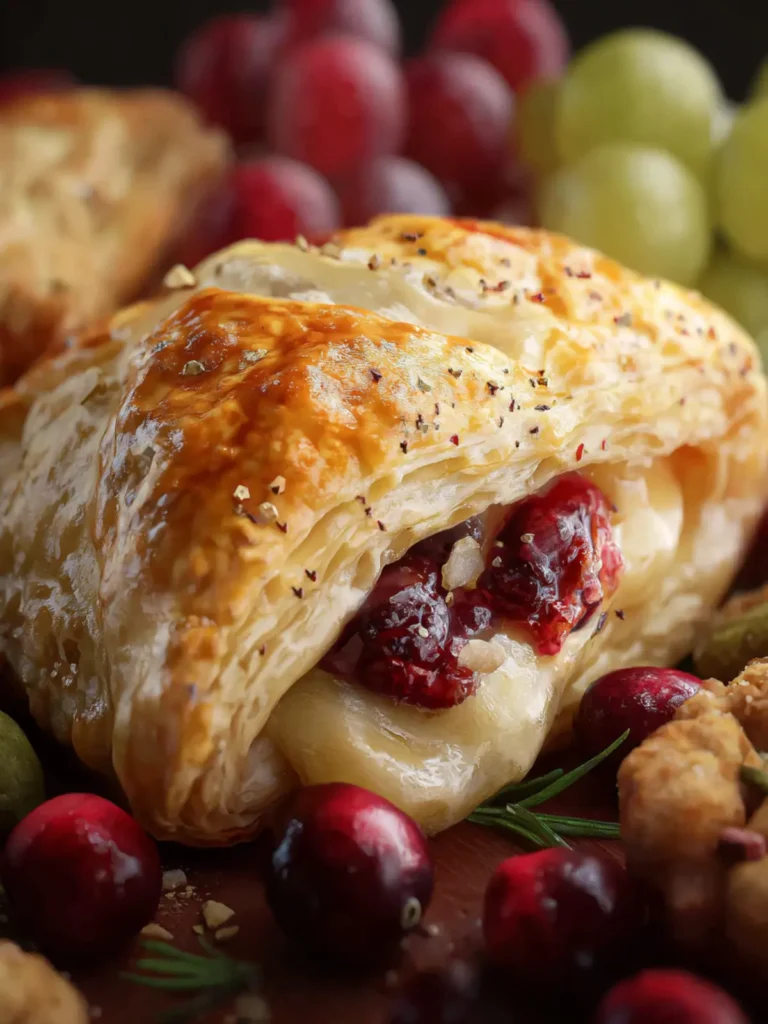 Baked Cranberry and Brie Puff Pastry First Image
