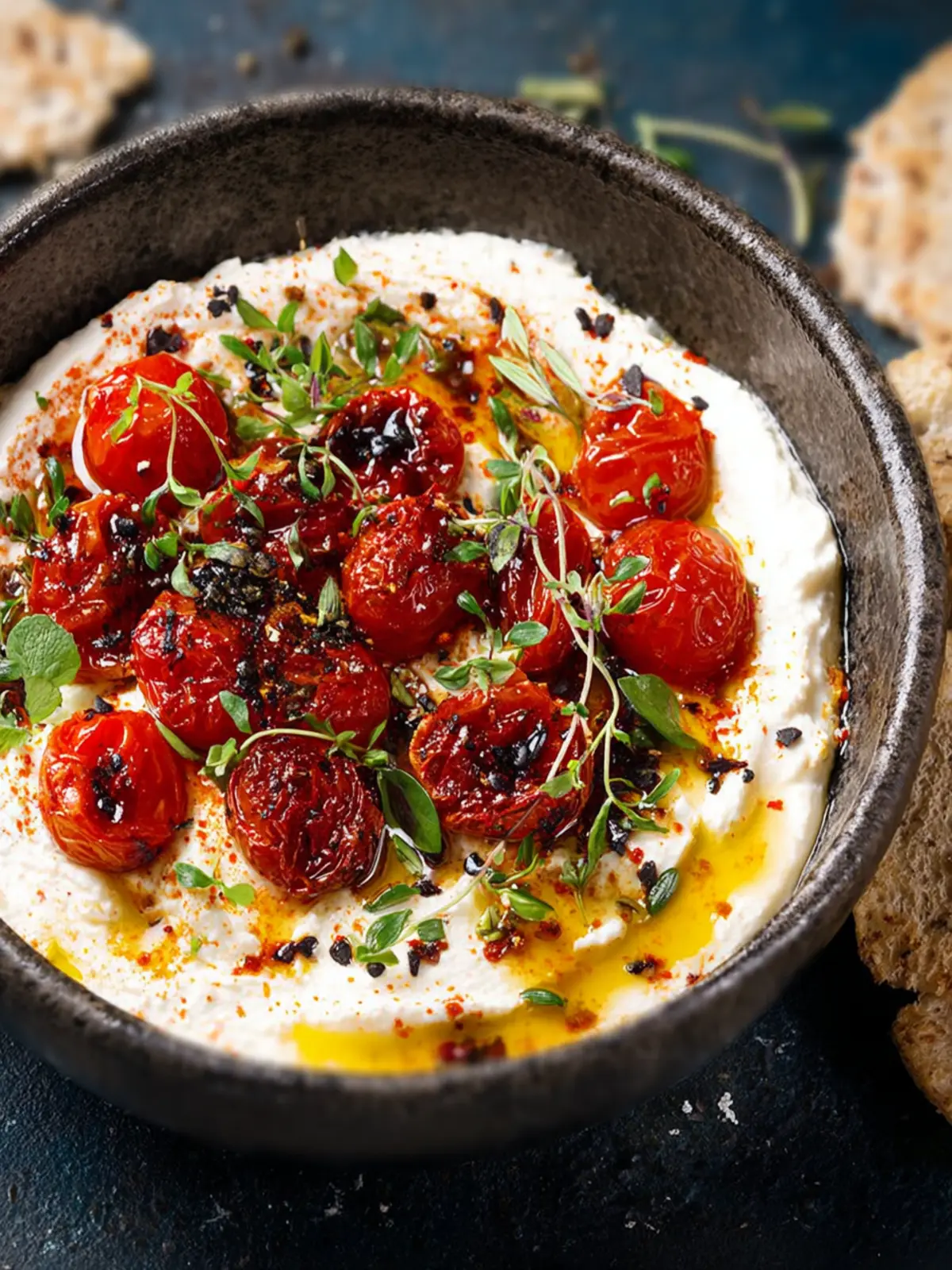 Healthy Cottage Cheese Dip with Roasted Tomatoes First Image