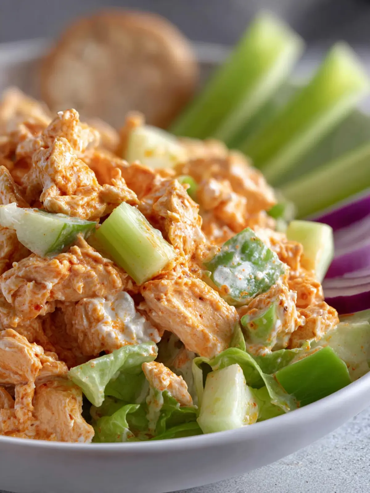 High Protein Buffalo Chicken Salad (Healthy, Easy) First Image