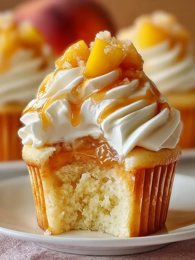 Honey Peach Cream Cheese Cupcakes First Image