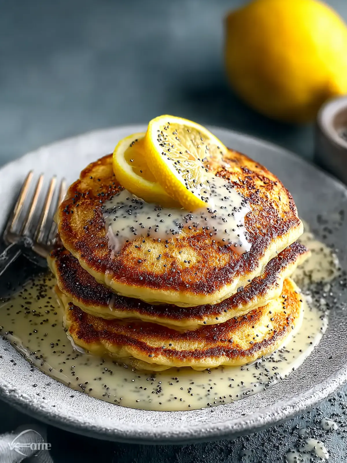 Lemon Pancakes With Poppy Seeds First Image