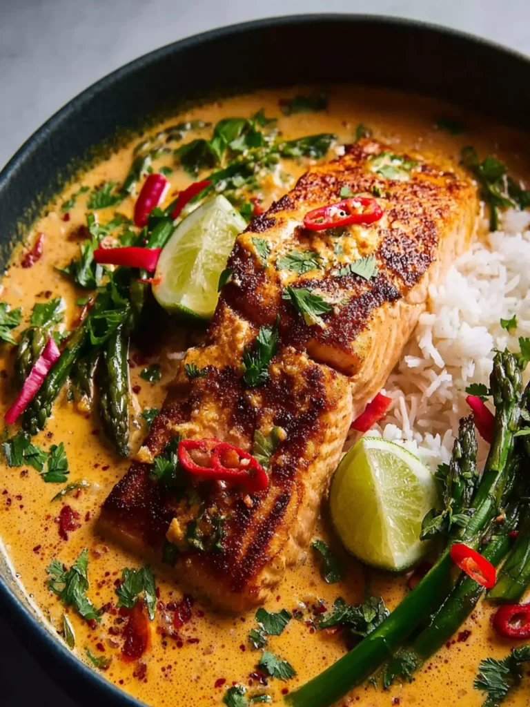 One Pan Coconut Curry Salmon with Garlic Butter First Image