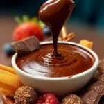 Indulge in Decadent Chili Chocolate Fondue Delight First Image