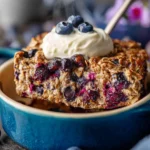 Blueberry Baked Oatmeal with Greek Yogurt First Image