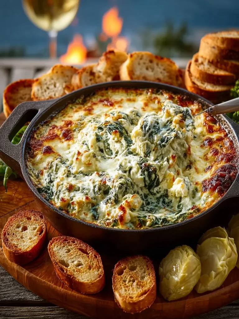 Cheesy Baked Spinach Artichoke Dip First Image