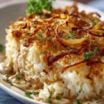 French Onion Chicken Rice Bake First Image