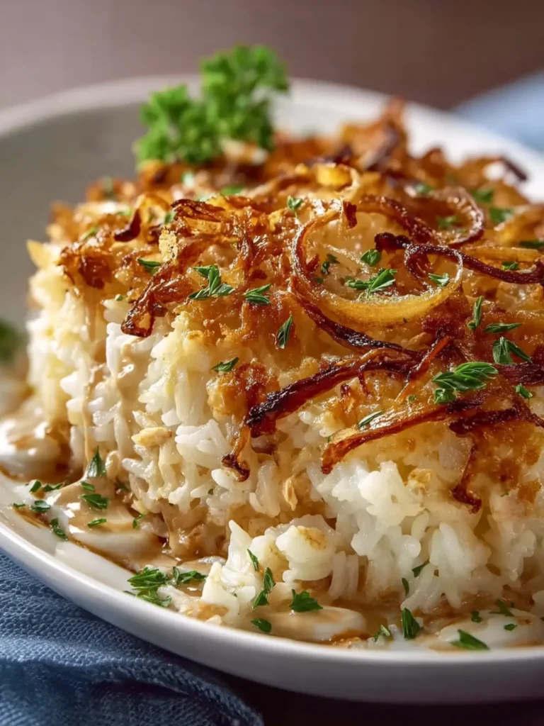 French Onion Chicken Rice Bake First Image