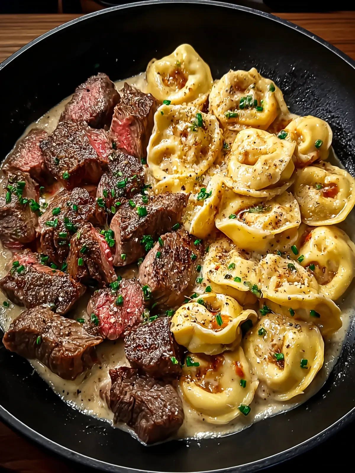 Garlic Steak Tortellini Recipe First Image
