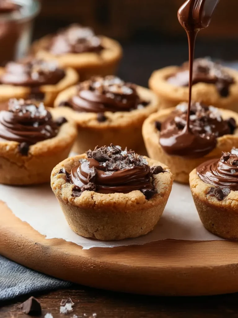 Easy Chocolate Chip Cookie Cups with Nutella First Image