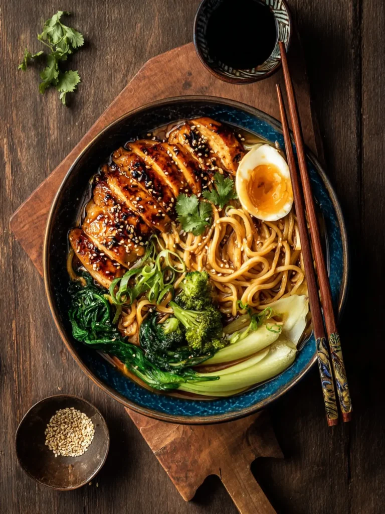 Honey Soy Chicken with Spicy Black Vinegar Noodles First Image