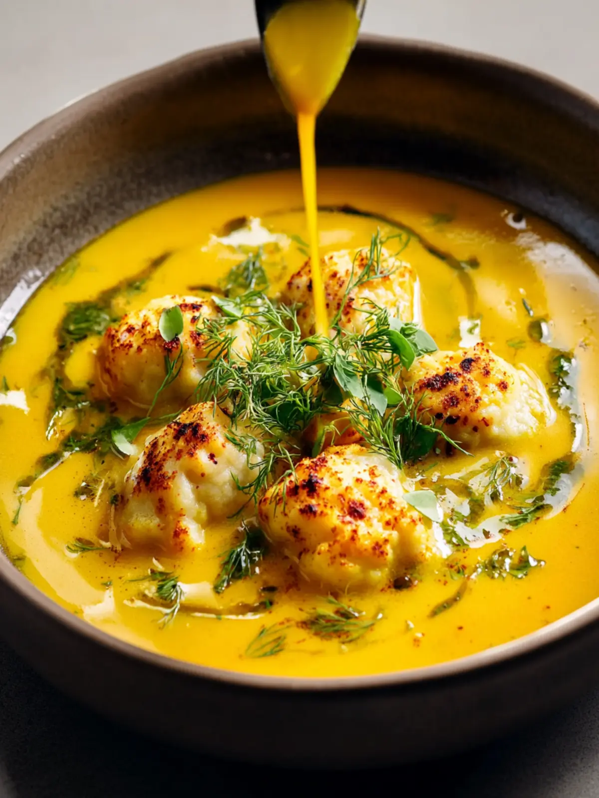 Coconut Turmeric Soup with Herb Dumplings: A Flavorful Delight First Image