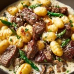 Garlic Butter Steak Gnocchi Skillet with Parmesan Cream Delight First Image