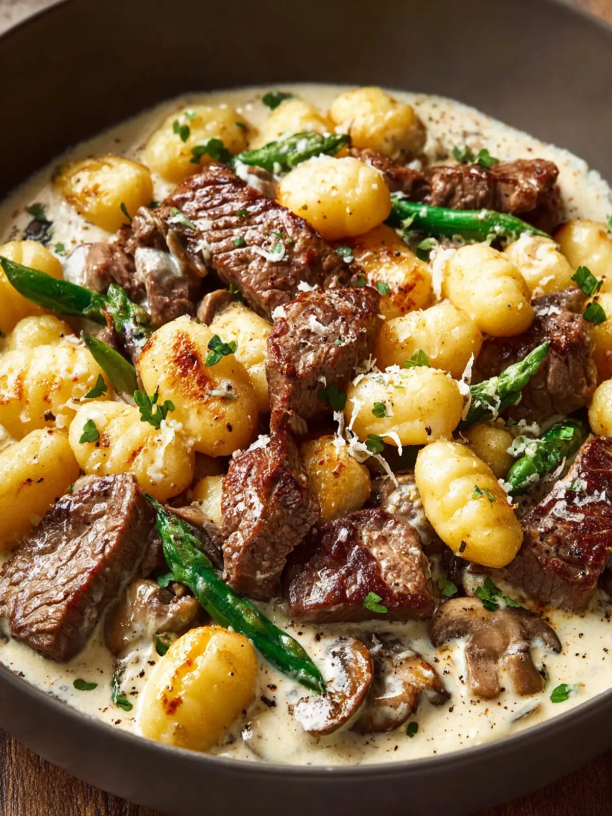 Garlic Butter Steak Gnocchi Skillet with Parmesan Cream Delight First Image