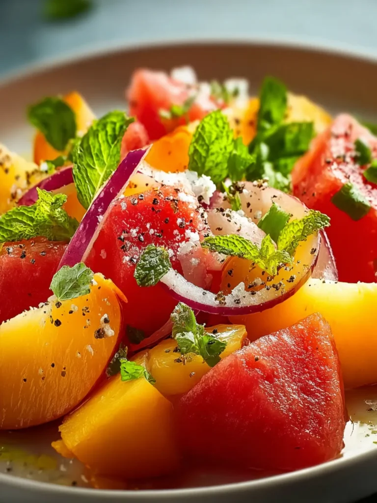 Peach Watermelon Salad First Image