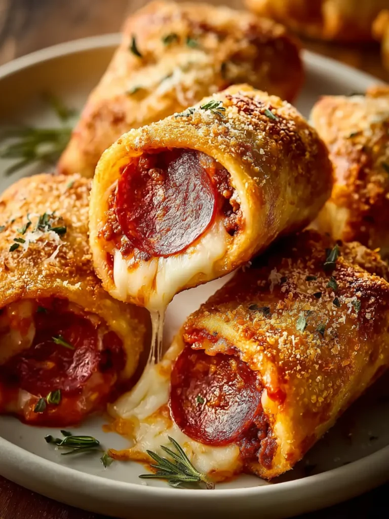 Cheesy Beef Pepperoni Pizza Roll Ups: Easy Snack Recipe! First Image