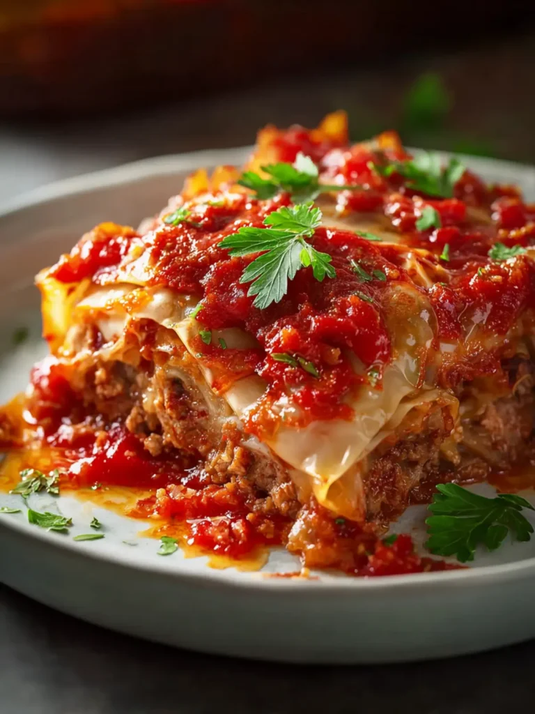 Delicious Cabbage Roll Casserole Bake with Tomato Sauce Recipe First Image